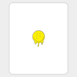 Drippy Six-Eyed Smiley Face, Small Sticker